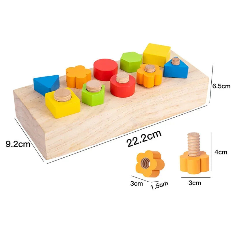 Planche à vis et boulons en bois