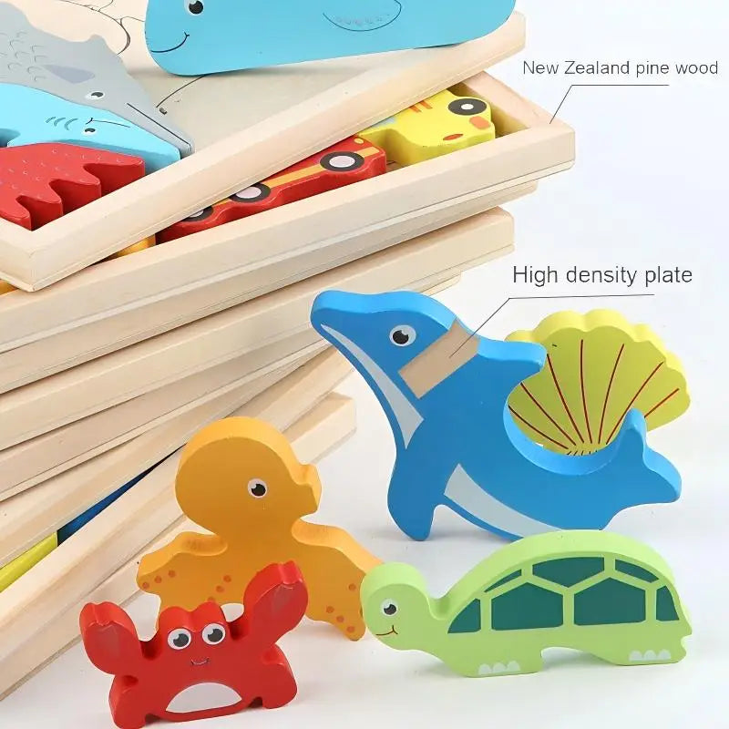 Wooden Puzzles for Kids, Multifunction Exploration Wooden Toys, Intelligence Brain Teasers Toy Logic Game Educational Game