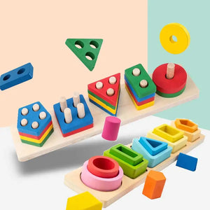 Trieur de formes et couleurs en bois Montessori pour enfant
