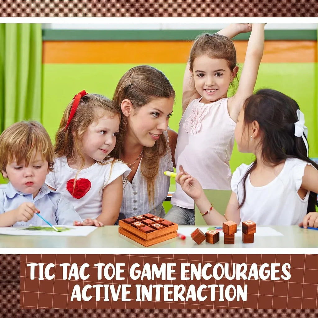 Tic Tac Toe aus Holz — Brettspiel für Kinder