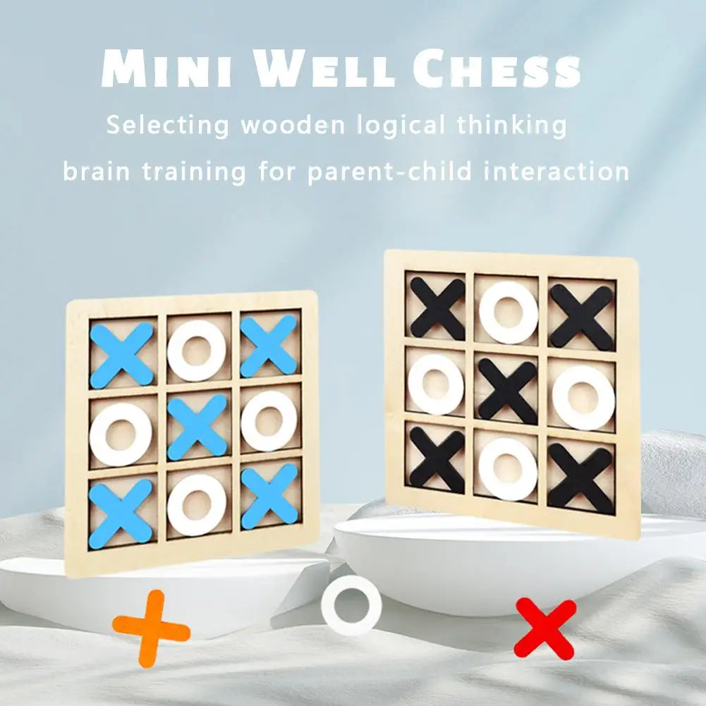 Montessori Chess Play Wooden Jigsaw Toy Game Interaction Puzzles Training Brain Learing Early Educational Toys For Children Kids